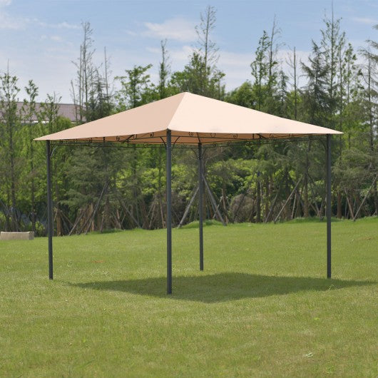 10' x 10' Garden Square Gazebo Canopy Tent Shelter Awning-Coffee