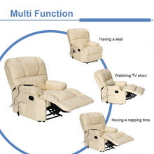 Load image into Gallery viewer, Recliner Massage Sofa Chair Deluxe Ergonomic Lounge Couch Heated W/Control-beige
