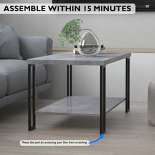 Load image into Gallery viewer, Accent Cocktail Table Coffee Table w/ Storage Shelf-Gray
