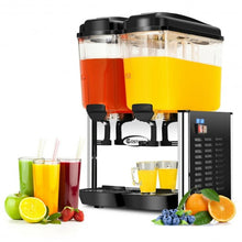 Load image into Gallery viewer, 9.5 Gallon 2 Tanks Stainless Steel Cold Beverage Juice Dispenser
