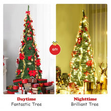 Load image into Gallery viewer, 6 Ft Pre-lit Spruce Christmas Tree with Light and Ribbon
