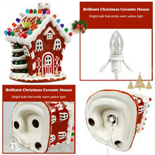 Load image into Gallery viewer, Hand-Painted Ceramic Christmas House with 44 Multicolored Lights
