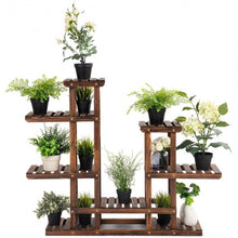 Load image into Gallery viewer, 6 Tier Wooden Shelf Storage Plant Rack Stand
