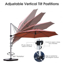 Load image into Gallery viewer, 11&#39; Patio Offset Cantilever Umbrella 360° Rotation Aluminum Tilt-Brick Red
