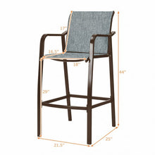 Load image into Gallery viewer, 2 pcs Counter Height Stool Chair Steel Frame Dining Bar Chair-Gray
