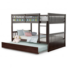 Load image into Gallery viewer, Full over Full Bunk Bed Platform Wood Bed-Brown
