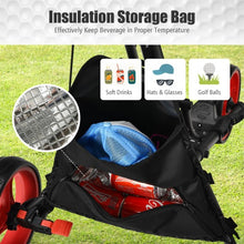 Load image into Gallery viewer, Folding 3 Wheels Golf Push Cart with Bag Scoreboard Adjustable Handle -Red
