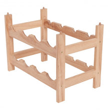 Load image into Gallery viewer, 2 Tier Storage 8 Bottle Wood Wine Rack
