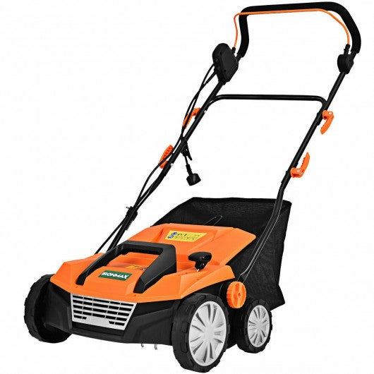 13Amp Corded Scarifier 15” Electric Lawn Dethatcher-Orange