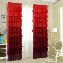 Load image into Gallery viewer, PC Ruffle 54&quot;X84&quot; Sheer Curtain Panels Drapes Valances Rod Pocket Polyester-wine
