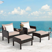 Load image into Gallery viewer, 5 Pcs Patio Rattan Wicker Sofa Furniture Set
