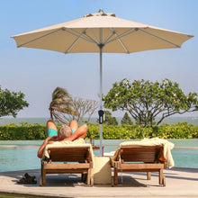 Load image into Gallery viewer, 9&#39; Patio Outdoor Market Umbrella with Aluminum Pole-Beige

