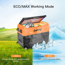 Load image into Gallery viewer, 58 Quarts Car Refrigerator Portable RV Freezer Dual Zone with Wheel-Orange
