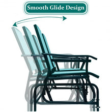 Load image into Gallery viewer, 2-Person Outdoor Patio Double Rocking Loveseat -Turquoise
