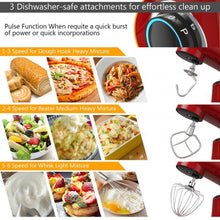 Load image into Gallery viewer, 7 Quart 800W 6-Speed Electric Tilt-Head Food Stand Mixer-Red
