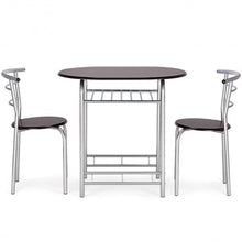 Load image into Gallery viewer, 3 Pcs Home Bistro Table and 2 Chairs Dining Set-Coffee

