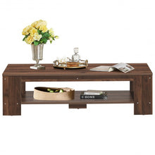 Load image into Gallery viewer, 47&quot; 2-Tier Rectangular Coffee Table with Storage Shelf-Walnut
