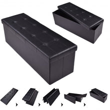 Load image into Gallery viewer, 45&quot; Large Folding Ottoman Storage Seat-Black
