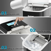 Load image into Gallery viewer, 26 lbs Countertop LCD Display Ice Maker with Ice Scoop-Black
