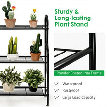 Load image into Gallery viewer, 3-Tier Scrollwork Designed Metal Plant Stand-Black
