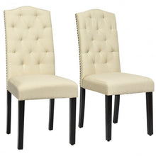 Load image into Gallery viewer, Set of 2 Tufted Upholstered Dining Chair-Beige
