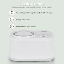 Load image into Gallery viewer, 1.1 QT Ice Cream Maker Automatic Frozen Dessert Machine with Spoon-White

