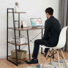 Load image into Gallery viewer, Computer Desk with Shelves Study Writing Desk Workstation Bookshelf-Brown
