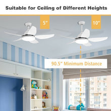 Load image into Gallery viewer, 42 Inch Kid Ceiling Fan with LED Light and Color Temperature Remote Control-White
