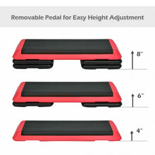 Load image into Gallery viewer, 43&quot; Height Adjustable Fitness Aerobic Step with Risers-Red

