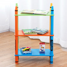 Load image into Gallery viewer, 3 Tiers Kids Bookshelf Crayon Themed Storage Colorful Shelves
