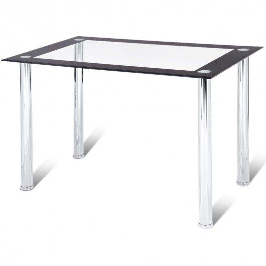 Modern Dining Kitchen Tempered Glass Table
