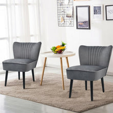 Load image into Gallery viewer, Set of 2 Armless Upholstered Leisure Accent Chair-Gray
