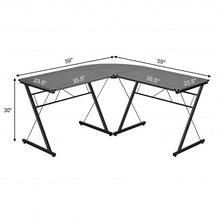 Load image into Gallery viewer, 59&quot; L-Shaped Corner Desk Computer Table for Home Office Study Workstation-Black
