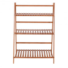 Load image into Gallery viewer, 3 Tiers Outdoor Stand Bamboo Flower Pot Shelf
