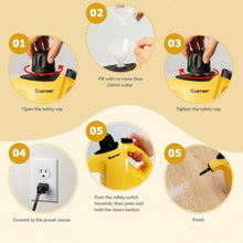 Load image into Gallery viewer, 1050W Multi-purpose Handheld Pressurized Steam Cleaner-Yellow
