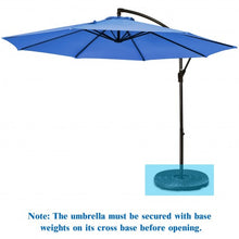 Load image into Gallery viewer, 10 Ft Patio Offset Hanging Umbrella with Easy Tilt Adjustment-Blue
