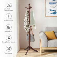 Load image into Gallery viewer, Adjustable Free Standing Wooden Coat Rack-Brown
