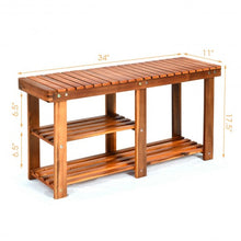 Load image into Gallery viewer, 3-Tier Wood Shoe Rack Shoe Bench Freestanding Boots Storage Organizer
