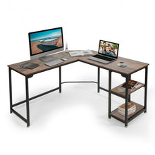 Load image into Gallery viewer, L-Shaped Computer Workstation Corner Desk with Shelves
