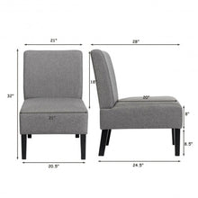 Load image into Gallery viewer, Armless Accent Chair  with Rubber Wood Legs -Gray

