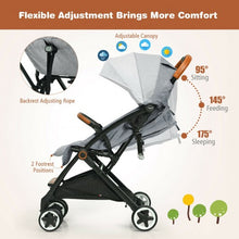 Load image into Gallery viewer, Lightweight Aluminium Frame Baby Stroller with Net-Gray
