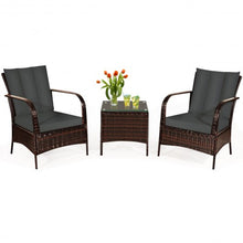 Load image into Gallery viewer, 3 PCS Patio Rattan Furniture Set-Gray
