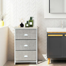 Load image into Gallery viewer, Nightstand Side Table Storage Tower Dresser Chest with 3 Drawers-Gray
