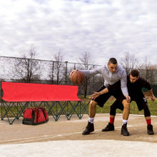Load image into Gallery viewer, Portable Folding 6 Seats Chair Sideline Sports Bench-Red
