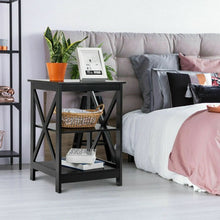 Load image into Gallery viewer, 2PCS 3-Tier Display Storage End Table-Black
