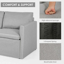 Load image into Gallery viewer, Convertible L-Shaped Sectional Sofa Couch with Reversible Chaise-Light Gray
