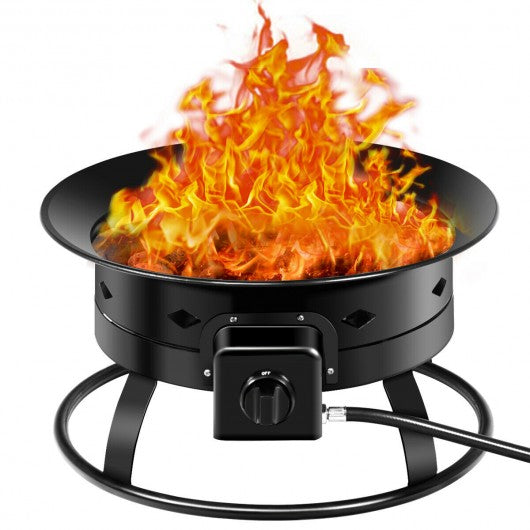 Portable Propane Outdoor Gas Fire Pit with Cover and Carry Kit
