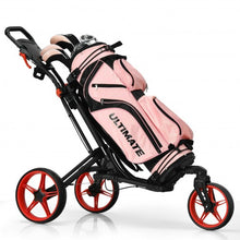 Load image into Gallery viewer, Folding Golf Push Cart with Scoreboard Adjustable Handle Swivel Wheel-Red
