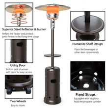 Load image into Gallery viewer, Outdoor Heater Propane Standing LP Gas Steel with Table &amp; Wheels-Brown
