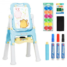 Load image into Gallery viewer, Kids Height Adjustable Double Side Magnetic Art Easel-Blue
